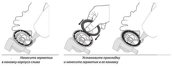 Установка слива на душевую кабину