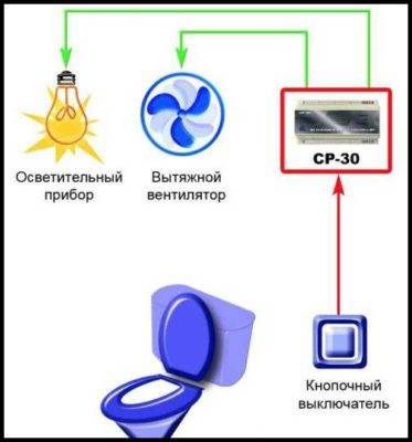 Как подключить вентилятор в ванной и туалете одновременно?