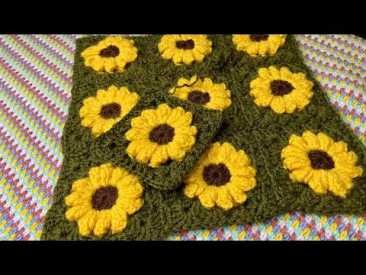Мотив «ПОДСОЛНУХ» крючком №3.